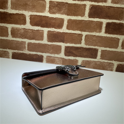 Gu.cci Dionysus Small Rectangular Bag Rose Gold Leather 499623