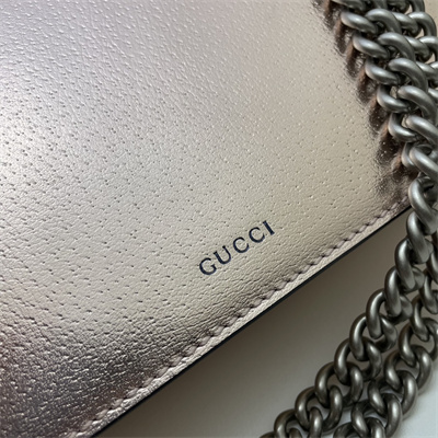 Gu.cci Dionysus Small Rectangular Bag Rose Gold Leather 499623