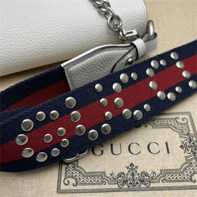 Gu.cci Dionysus Small Shoulder Bag White Leather 731782