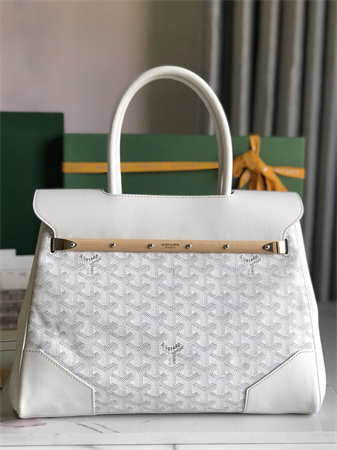 Goyard Saigon Tote Bag Goyardine Canvas & Chevroches Calfskin White