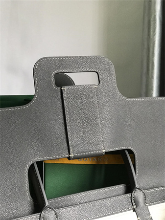 Goyard Saigon Tote Bag Goyardine Canvas & Chevroches Calfskin Grey
