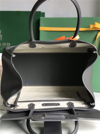 Goyard Saigon Tote Bag Goyardine Canvas & Chevroches Calfskin Grey