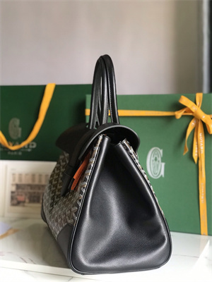 Goyard Saigon Tote Bag Goyardine Canvas & Chevroches Calfskin Black