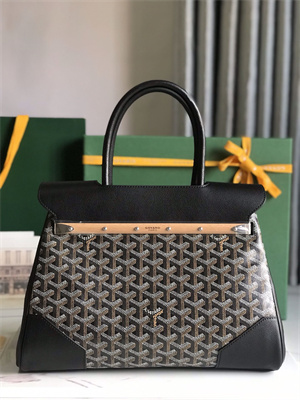 Goyard Saigon Tote Bag Goyardine Canvas & Chevroches Calfskin Black