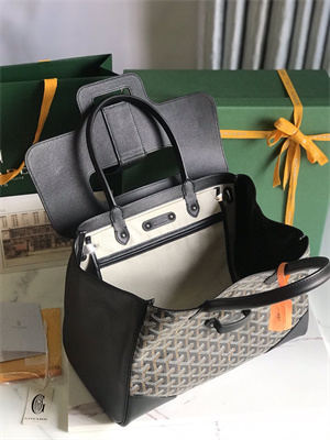 Goyard Saigon Tote Bag Goyardine Canvas & Chevroches Calfskin Black