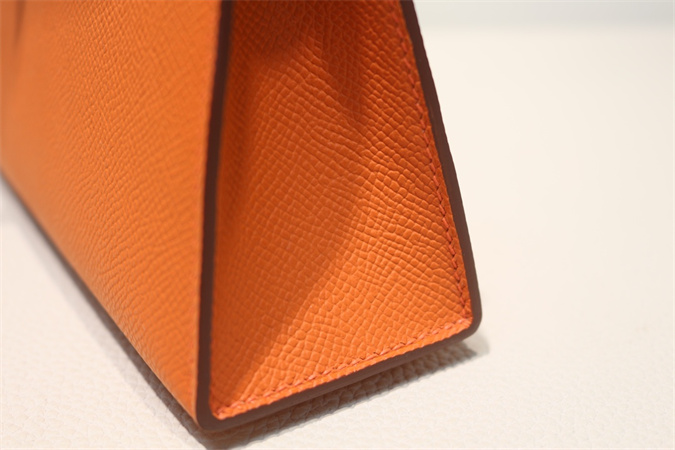 Kelly Mini II Bag Epsom Leather Gold/Silver Hardware In Orange Color HS