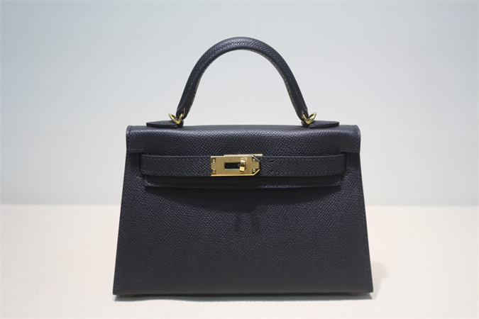 Kelly Mini II Bag Epsom Leather Gold/Silver Hardware In Black Color HS