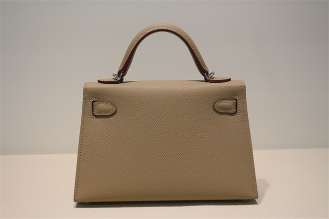 Kelly Mini II Bag Epsom Leather Gold/Silver Hardware In Trench Color HS