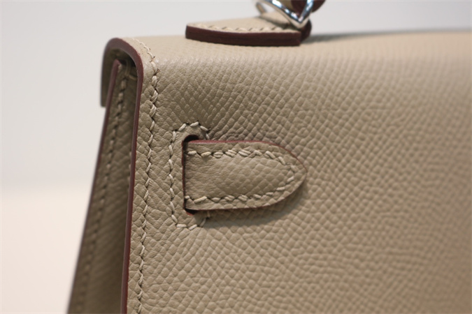 Kelly Mini II Bag Epsom Leather Gold/Silver Hardware In Trench Color HS