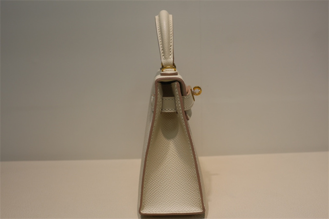 Kelly Mini II Bag Epsom Leather Gold/Silver Hardware In Craie Color HS