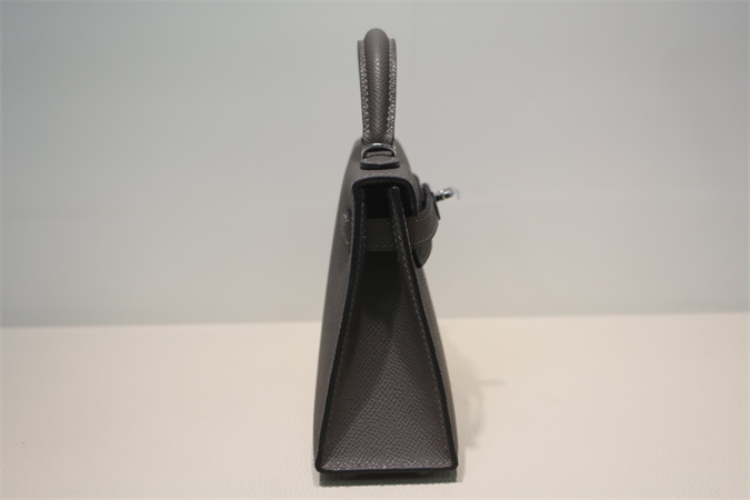 Kelly Mini II Bag Epsom Leather Gold/Silver Hardware In Etain Color HS