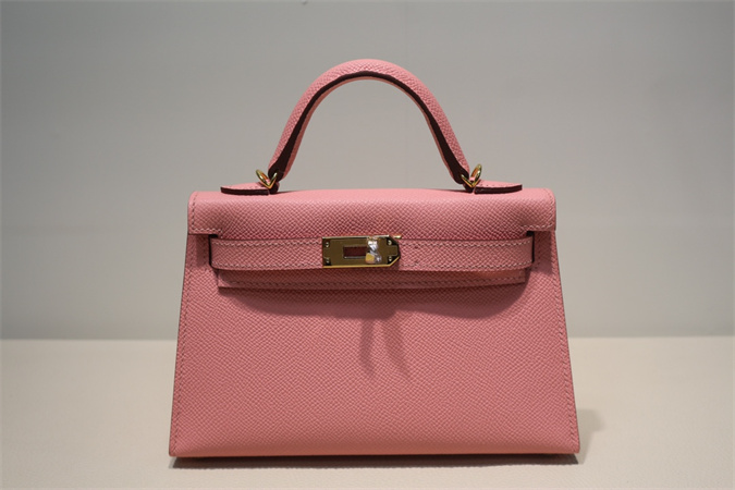 Kelly Mini II Bag Epsom Leather Gold/Silver Hardware In Rose Confetti Color HS