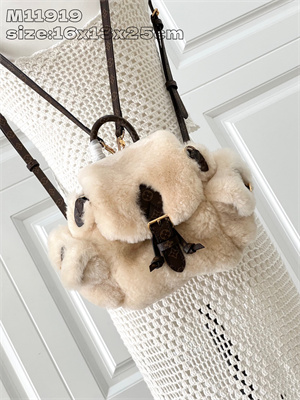 L.V Nano Teddy Backpack Shearling Cream M11919