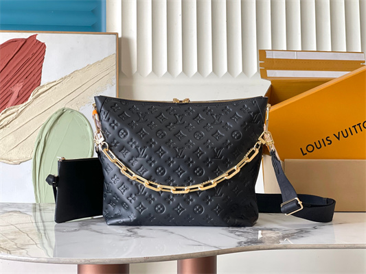 L.V Coussin Coussin Hobo MM Bag Calf Leather Black M12068