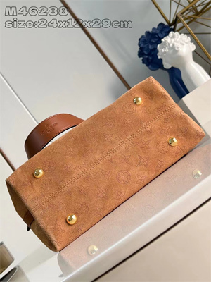 L.V Carryall PM Bag Suede Leather Brown M11843