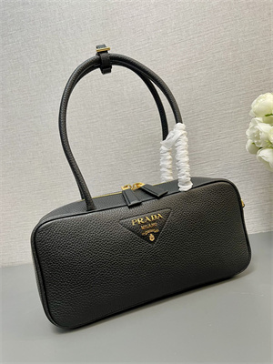 Prada Medium Grained leather top-handle bag Black 1BB126
