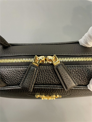 Prada Medium Grained leather top-handle bag Black 1BB126