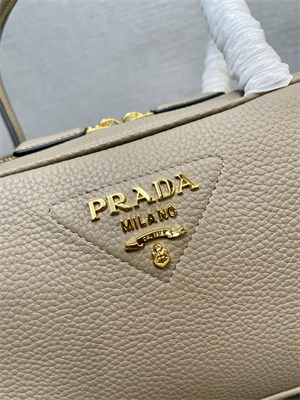 Prada Medium Grained leather top-handle bag Beige 1BB126