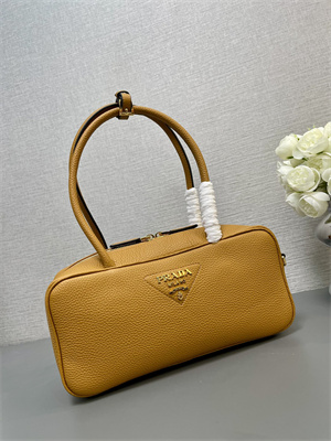 Prada Medium Grained leather top-handle bag Brown 1BB126