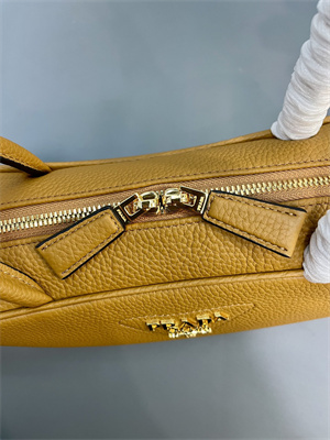 Prada Medium Grained leather top-handle bag Brown 1BB126