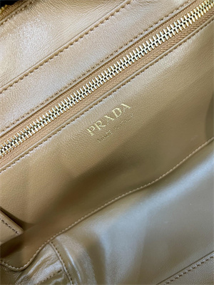 Prada Medium Grained leather top-handle bag Brown 1BB126