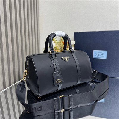 Prada Re-Edition 1978 medium Re-Nylon and Saffiano leather top-handle bag Black 1BB233