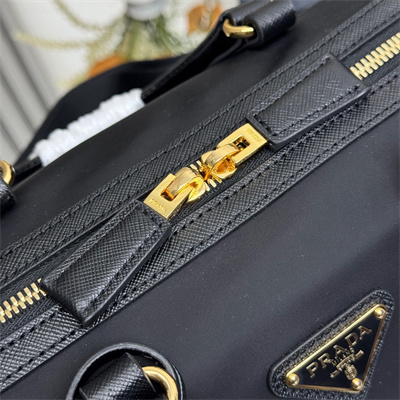 Prada Re-Edition 1978 medium Re-Nylon and Saffiano leather top-handle bag Black 1BB233