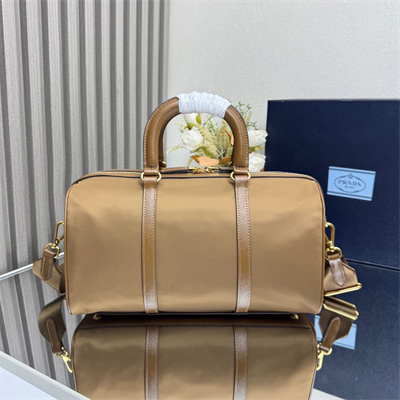 Prada Re-Edition 1978 medium Re-Nylon and Saffiano leather top-handle bag Cork Beige 1BB233