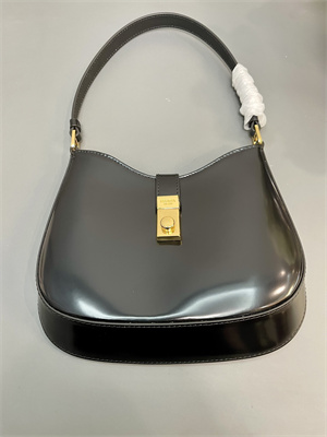 Prada Cleo Shoulder Bag Shinny Leather Black 1BC169