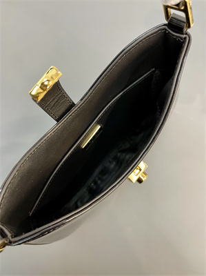 Prada Cleo Shoulder Bag Shinny Leather Black 1BC169