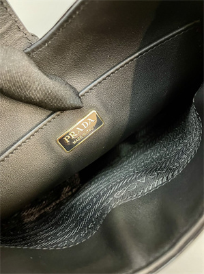 Prada Cleo Shoulder Bag Shinny Leather Black 1BC169