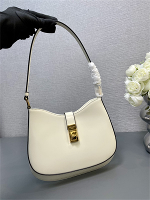 Prada Cleo Shoulder Bag Shinny Leather Ivory 1BC169