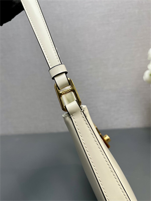 Prada Cleo Shoulder Bag Shinny Leather Ivory 1BC169