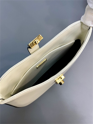 Prada Cleo Shoulder Bag Shinny Leather Ivory 1BC169