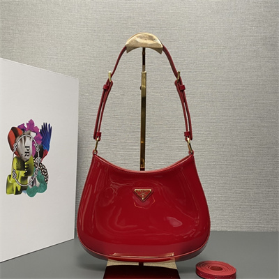 Prada Cleo Patent Leather Bag Cherry Red 1BC169
