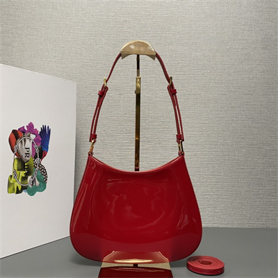 Prada Cleo Patent Leather Bag Cherry Red 1BC169