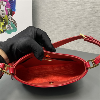 Prada Cleo Patent Leather Bag Cherry Red 1BC169