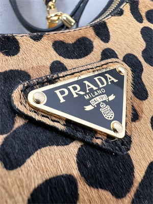 Prada Arqué Leopard print horsehide shoulder bag 1BC194