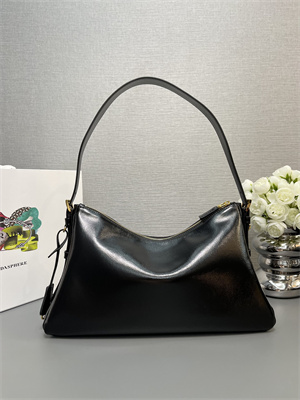 Prada Aimée large naplak patent leather shoulder bag Black Color 1BC228