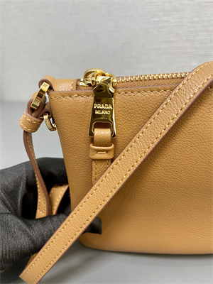 Prada Mini Hobo bag Brown Calfskin 1BC238