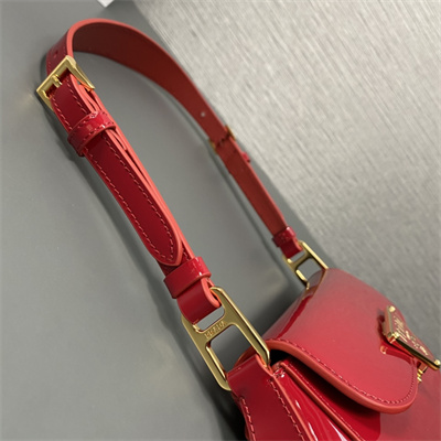Prada Patent Leather Shoulder Bag Red 1BD345