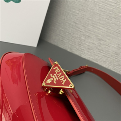 Prada Patent Leather Shoulder Bag Red 1BD345