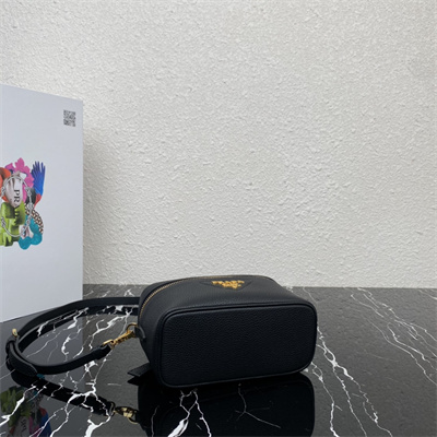 Prada Vanity Case Grained Leather Black 1BH202