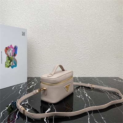 Prada Vanity Case Grained Leather Lt Pink 1BH202