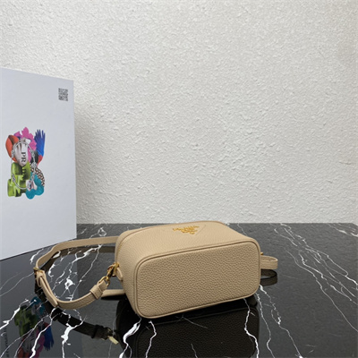 Prada Vanity Case Grained Leather Beige 1BH202