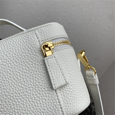 Prada Vanity Case Grained Leather White 1BH202
