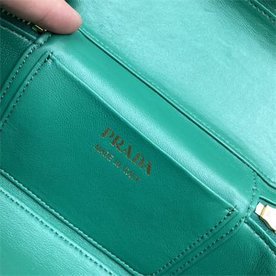 Prada Vanity Case Grained Leather Green 1BH202