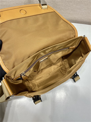 Prada Re-Nylon and leather shoulder bag Cork Beige 2VD066