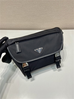 Prada Re-Nylon and leather shoulder bag Black 2VD066