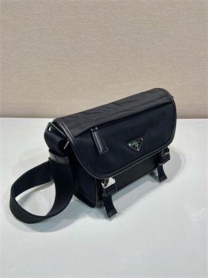 Prada Re-Nylon and leather shoulder bag Black 2VD066